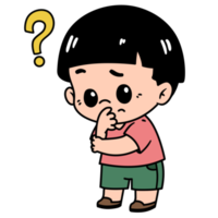 Cartoon Kids Boy Question Free PNG