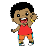 Cartoon Kid Waving Boy png
