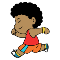Cartoon Kid Running Boy