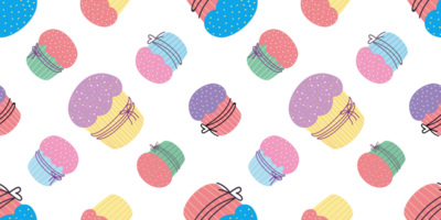 Cupcake seamless pattern. Easter cake background png