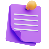 3d render illustration of post it icon, office material png