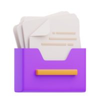 3d render illustration of Archive icon, office material png