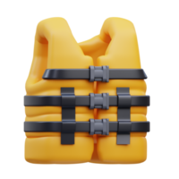 3d render Life vest icon illustration, suitable for safety design themes, user manual themes, web, app etc png