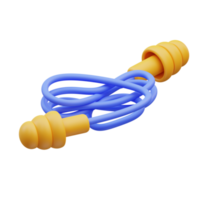 3d render Ear plug icon illustration, suitable for safety design themes, user manual themes, web, app etc png