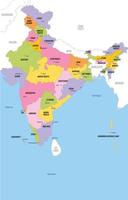 mapa de India y rodeando fronteras vector