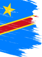 demokratisk republik av de kongo flagga med borsta måla texturerad isolerat på png eller transparent