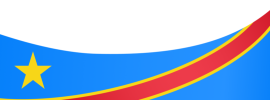 Democratic Republic of the Congo flag wave isolated on png or transparent background