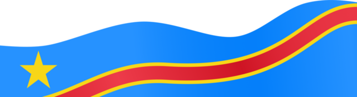 demokratisch Republik von das Kongo Flagge Welle isoliert auf png oder transparent Hintergrund