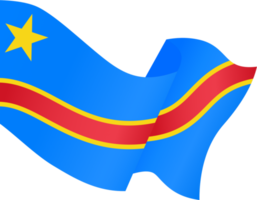 democrático república de el congo bandera ola aislado en png o transparente antecedentes