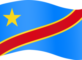 Democratic Republic of the Congo flag wave isolated on png or transparent background