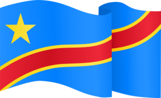 demokratisk republik av de kongo flagga Vinka isolerat på png eller transparent bakgrund