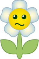 fiore emoticon. fiore cartone animato personaggio con viso. png con trasparente sfondo
