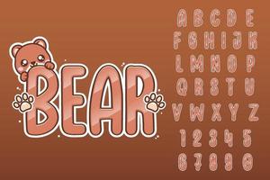 decorative bear text effect vector design