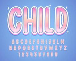 decorative child text effect vector design