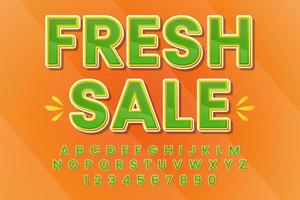 decorative fresh sale text effect vector design