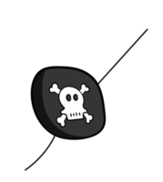 pirata capitán tibias cruzadas ojo parche cráneo png