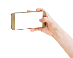 Woman using mobile smart phone isolated png