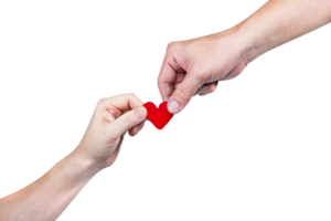 hand holding heart-shaped isolated png