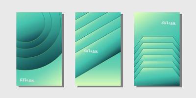 Vector illustration of bright color abstract pattern background with line gradient texture for minimal dynamic cover design. Green poster template