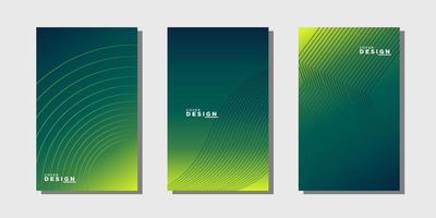 Vector illustration of bright color abstract pattern background with line gradient texture for minimal dynamic cover design. Green poster template