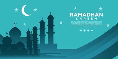 Ramadán kareem antecedentes con mezquita. pancartas, carteles, saludo tarjetas vector ilustración.