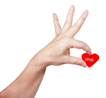 hand holding heart-shaped isolated png