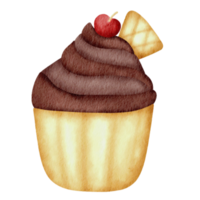 watercolor cupcake clipart. png