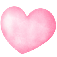 Watercolor pink heart illustration clipart. png