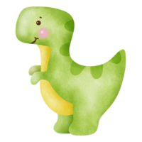 Cute dinosaur clipart in watercolor style . png