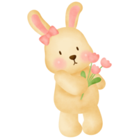 Watercolor Easter bunny png