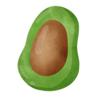 Watercolor avocado clipart. png