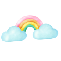 Watercolor rainbow illustration clipart. png