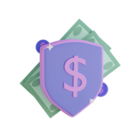 3d icône argent protection png