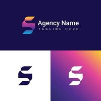 s letter logo icon, letter s logo with modern gradient color, colorful letter s logo design template element. vector