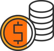 Coin Stack Vector Icon Design