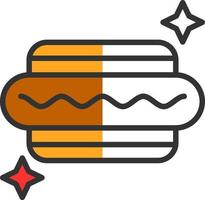 Hot Dog Vector Icon Design