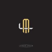 ML Initial letter overlapping interlock logo monogram line art style vector