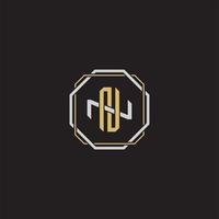 Initial letter overlapping interlock logo monogram line art style vector
