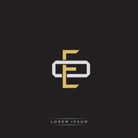 EO Initial letter overlapping interlock logo monogram line art style vector
