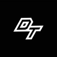 dt logo monograma con arriba a abajo estilo negativo espacio diseño modelo vector
