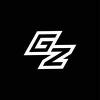 gz logo monograma con arriba a abajo estilo negativo espacio diseño modelo vector