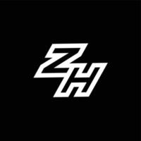 Z h logo monograma con arriba a abajo estilo negativo espacio diseño modelo vector