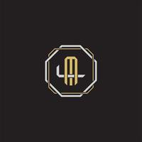 ML Initial letter overlapping interlock logo monogram line art style vector