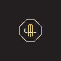 ML Initial letter overlapping interlock logo monogram line art style vector