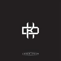 Initial letter overlapping interlock logo monogram line art style vector