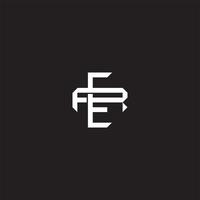ER Initial letter overlapping interlock logo monogram line art style vector