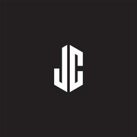 JC Logo monogram with hexagon shape style design template vector