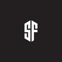 sf logo monograma con hexágono forma estilo diseño modelo vector