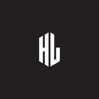 hl logo monograma con hexágono forma estilo diseño modelo vector