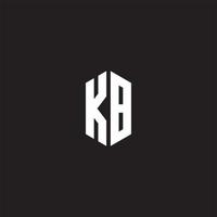 KB Logo monogram with hexagon shape style design template vector